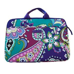 Vera Bradley Neoprene Paisley Floral Heather Laptop Bag